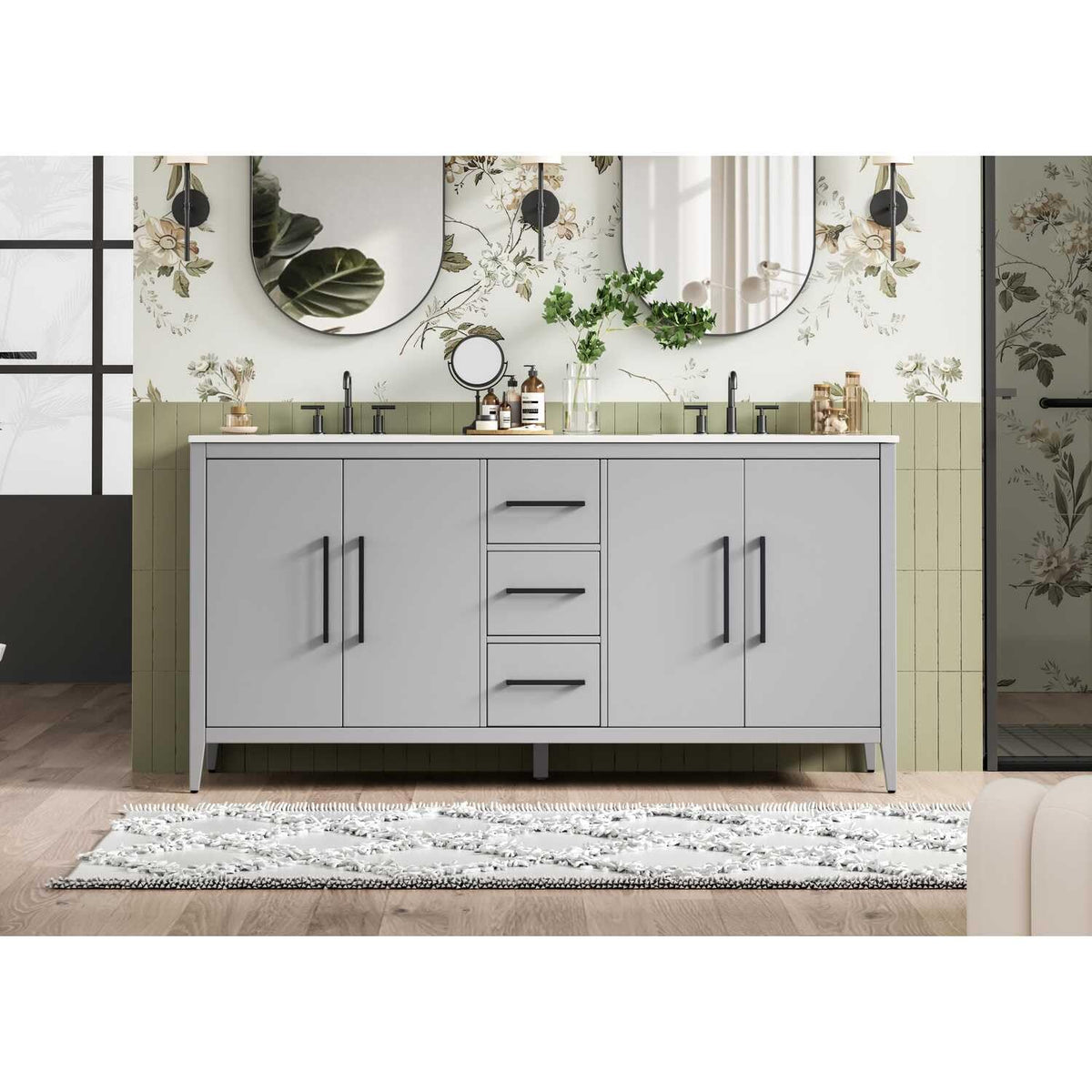 Millie Bathroom Vanity Grey by Lighting Design – Wood, Grey, Model VF29372DGR