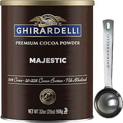 Majestic Premium Cocoa Powder, 2 Pound Can with Ghirardelli Stamped Barista Spoon
