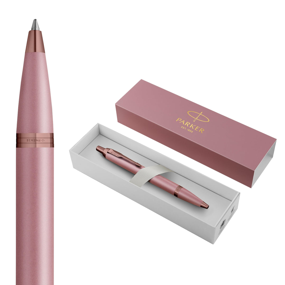 IM Ballpoint Pen | Finishing Touch Collection | Mauve Finish | Medium Point with Blue Ink Refill | Gift Box by Parker – 1 Count (Pack of 1), Mauve, Model 2235416