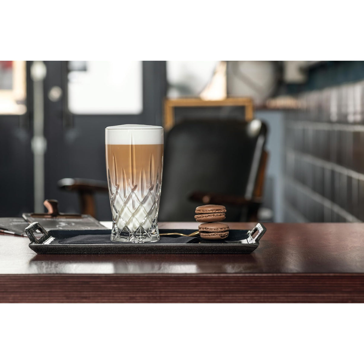 Spiegelau Noblesse Barista 2-Piece Latte Macchiato Glasses Crystal Glass Set 350 ml by Nachtmann – 14.6 cm x 7.5 cm, 350 milliliters, Crystal glass, Transparent, Pack of 2