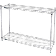 ESD, 2 Tier, Wire Shelving Starter Unit, 48" W x 12" D x 34" H by Nexel – 2, Alloy Steel, Chrome, Model 12483ESD2
