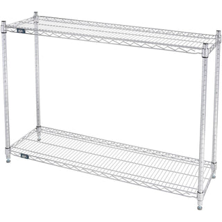 ESD, 2 Tier, Wire Shelving Starter Unit, 48" W x 12" D x 34" H by Nexel – 2, Alloy Steel, Chrome, Model 12483ESD2