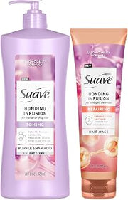 Suave Purple Shampoo, Sulfate-Free, Toning + Hair Mask Leave-in Conditioner, Bonding Infusion Treatment for Dry, Damaged Hair