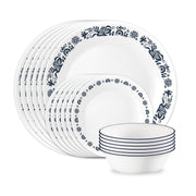 Old Town Blue 18-Piece Round Dinnerware Set by Corelle – 18-Piece Set, Glass, Old Town Blue, Pack of 18, Model 1153645