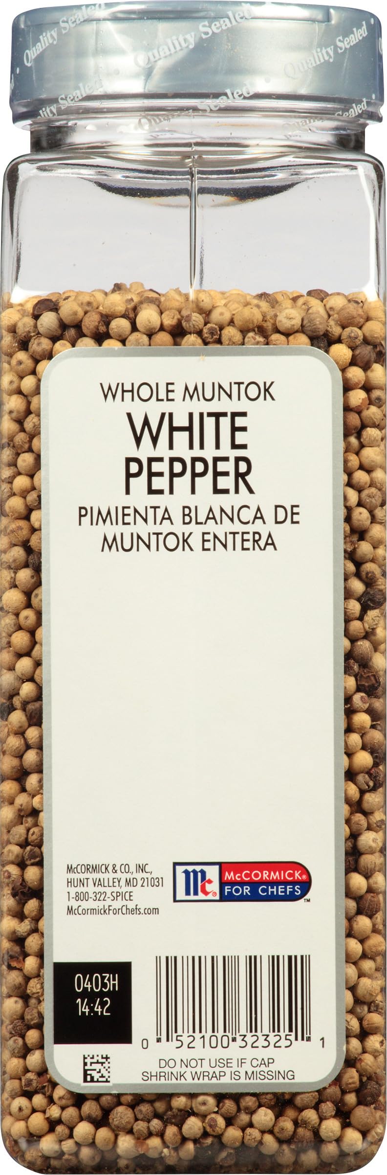 Whole Muntok White Pepper by McCormick Culinary – 20 Ounce (Pack of 1)