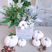 Besttoyhome Artificial Pumpkins, White Foam, Set of 12