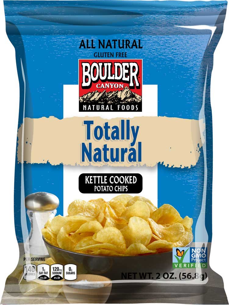 Boulder Canyon Totally Natural Kettle Cooked Potato Chips - 2 oz. bag by The Inventure Group – 2.0 Ounce (Pack of 8), Pack of 8