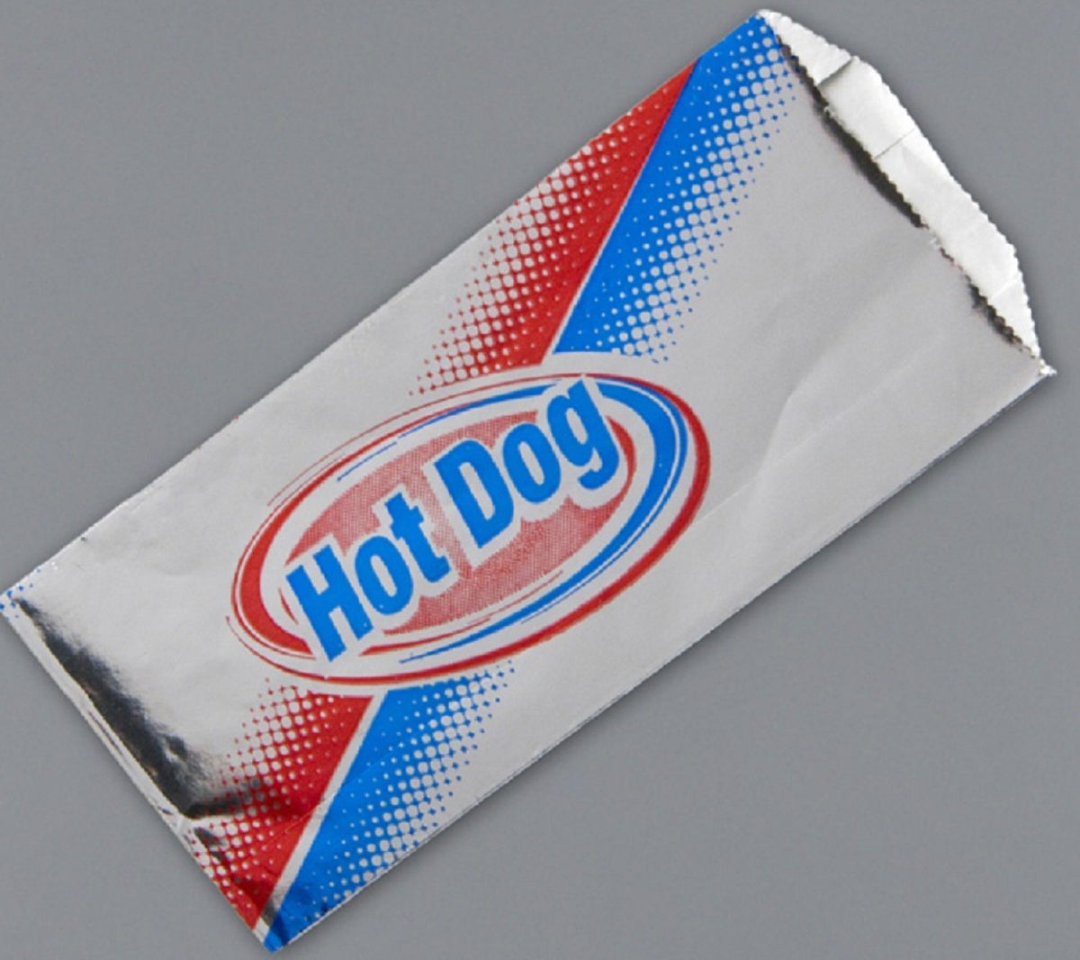 Foil Hot Dog Bags – 3.5x1.5x8.5", Stock Printed, 1000 Bags Per Case