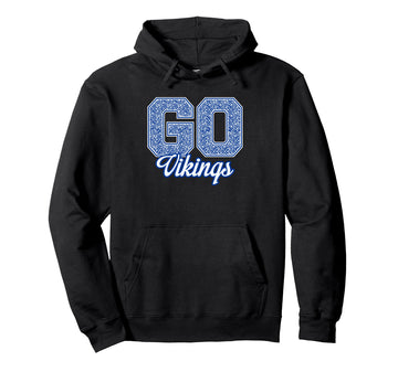 Curtis Vikings GO! School Pride Pullover Hoodie by Curtis Vikings Official High School Gear – Polyester, Black, Model 4VE9X55C9FZ