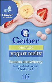 Gerber Stage 3 Organic Banana Strawberry Yogurt Melts, 1 Oz