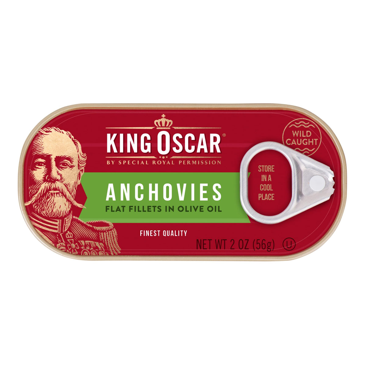 King Oscar Olive Oil / 2 Ounce (Pack of 18) / 18 Anchovies