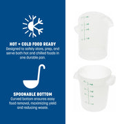 Carlisle FoodService Products 4 Quart (Pack of 12) / 12 / White Storage & Transport
