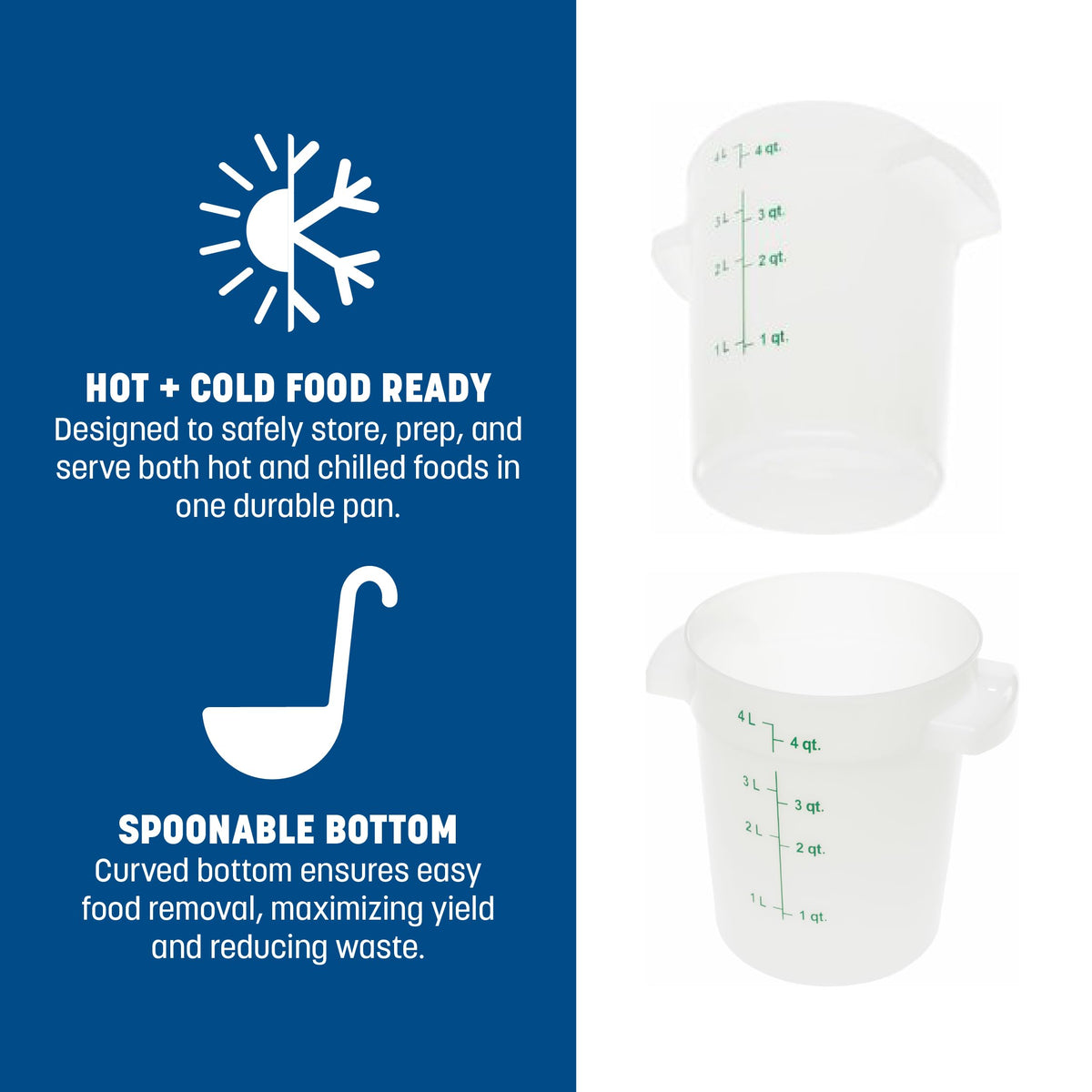 Carlisle FoodService Products 4 Quart (Pack of 12) / 12 / White Storage & Transport