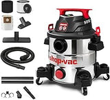 Shop-Vac 8 Gallon 4.5 Peak HP Wet/Dry Vacuum, Stainless Steel Tank, 5430114 | With Drain Port, Blower Port, 7 Ft x 1-7/8" Hose and Accessories, for Garage, Workshop, Jobsite, and Patio