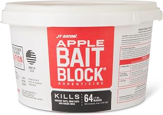 JT Eaton Bait Block Apple Flavor Rodenticide – 4 lb. Pail – Effective Rodent Control Bait Blocks – Long-Lasting and Easy to Use