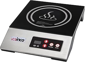 Winco 1800W Black/Silver Portable Induction Cooktop Burner