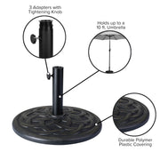 Kona Universal Cement Umbrella Base by Flash Furniture – 19.25", Steel, Plastic, Cement, Bronze, Model GM-UB19-BRNZ-GG