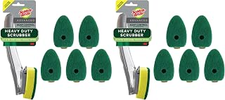 Scotch-Brite Heavy Duty Advanced Soap Control Dishwand Kit, Includes 1 Wand & 5 Refill Pads, Control Soap with A Button, Keep Your Hands Out of Dirty Water (Pack of 2)