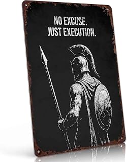 Spartan Warrior Quote Vintage Metal Wall Art Signs 8X12 In