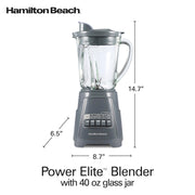 Hamilton Beach Gray / 40 Oz. Glass Jar (Pack of 1) / Countertop Blenders Countertop Blenders