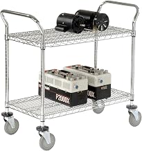 Nexel Wire Utility Cart, 2 Shelves, 800 Lb. Capacity, 36"L x 24"W x 38"H