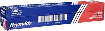 Reynolds Wrap 624 Heavy Duty Aluminum Foil Roll, 18" x 500 ft, Silver