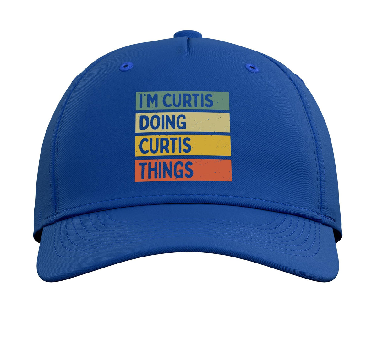 I'm Curtis Doing Curtis Things Funny Personalized Quote Adjustable Printed Baseball Hat by Personalized Gift Ideas Curtis – Cotton, Royal Blue