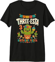 Three-Esta Cactus 3rd Birthday Fiesta Premium Tri-Blend T-Shirt