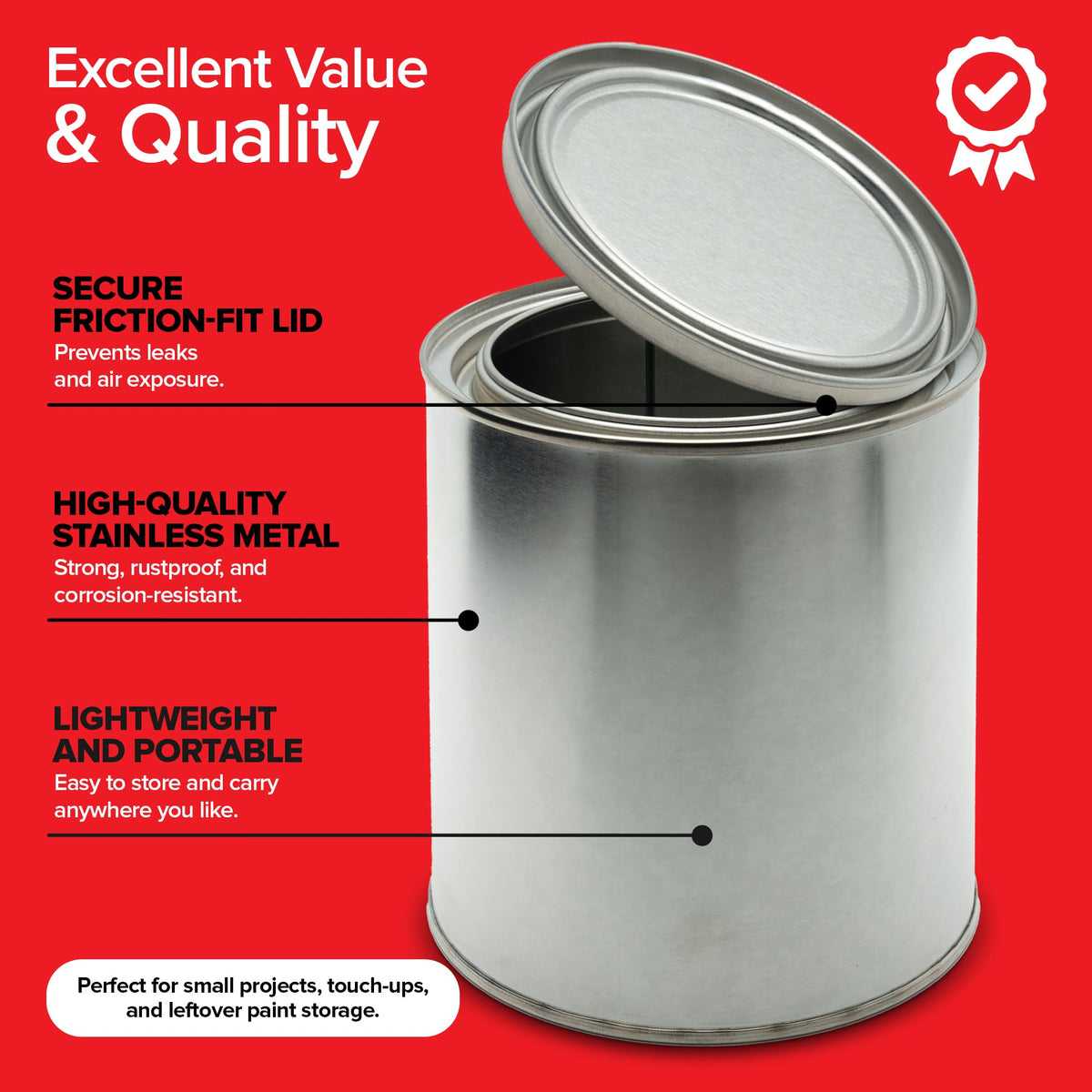 Stock Your Home 4 Pack / Silver / 1.0 quarts Paint Buckets