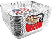 9x9 Aluminum Foil Pans - 8.75" L Rim (30 Pack) Square Tins for Toaster Oven- Cooking Lasagna by Stock Your Home – 9 x 9 Pan (30 Pack), 9.0 inches, Aluminum, Silver, Pack of 30