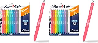 Paper Mate InkJoy Bright Pens, Gel Pens, Medium Point (0.7mm), Retractable, Assorted Brighter Colors,10 Count (Pack of 2)