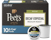 Peet's Coffee Coffee Pods, Medium Roast, Decaf Especial, 10 K Cups