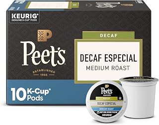 Peet's Coffee Coffee Pods, Medium Roast, Decaf Especial, 10 K Cups