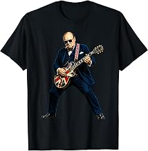 Winston Churchill Playing Electric Guitar Rocker Humor T-Shirt