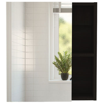 Andes Medicine Single Door Cabinet with Mirror by DEPOT E-SHOP – Small, Engineered Wood, Black, Model DE-GLW4766