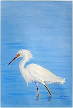 GT1087 Stalking Snowy Egret Guest Towel
