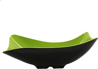 G.E.T. ML-219-G/BK Green/Black 1.9 qt. Flare Bowl, Break Resistant Dishwasher Safe Melamine Plastic, Brasilia Collection