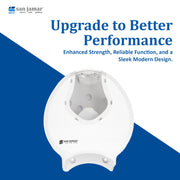 Sumit Plastic Single Roll Jumbo Tissue Dispenser by San Jamar – Plastic, White, Model R2070WHCL
