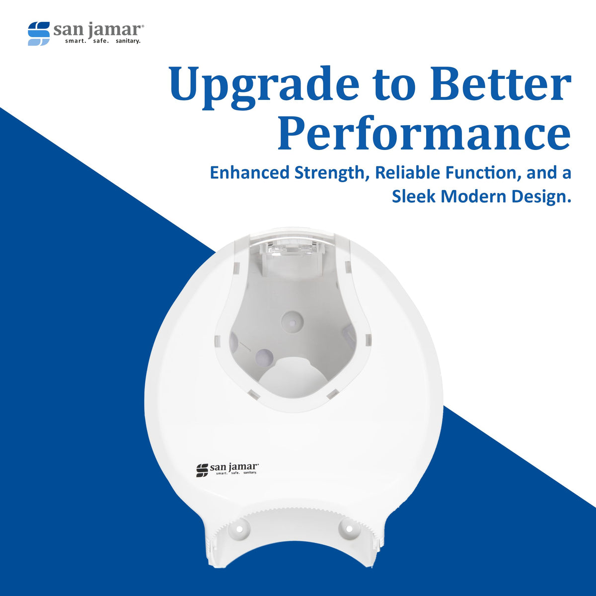 Sumit Plastic Single Roll Jumbo Tissue Dispenser by San Jamar – Plastic, White, Model R2070WHCL