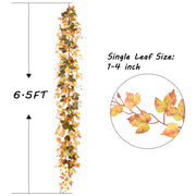 Lvydec Maple Leaf Garland, 13 Feet Total, Orange