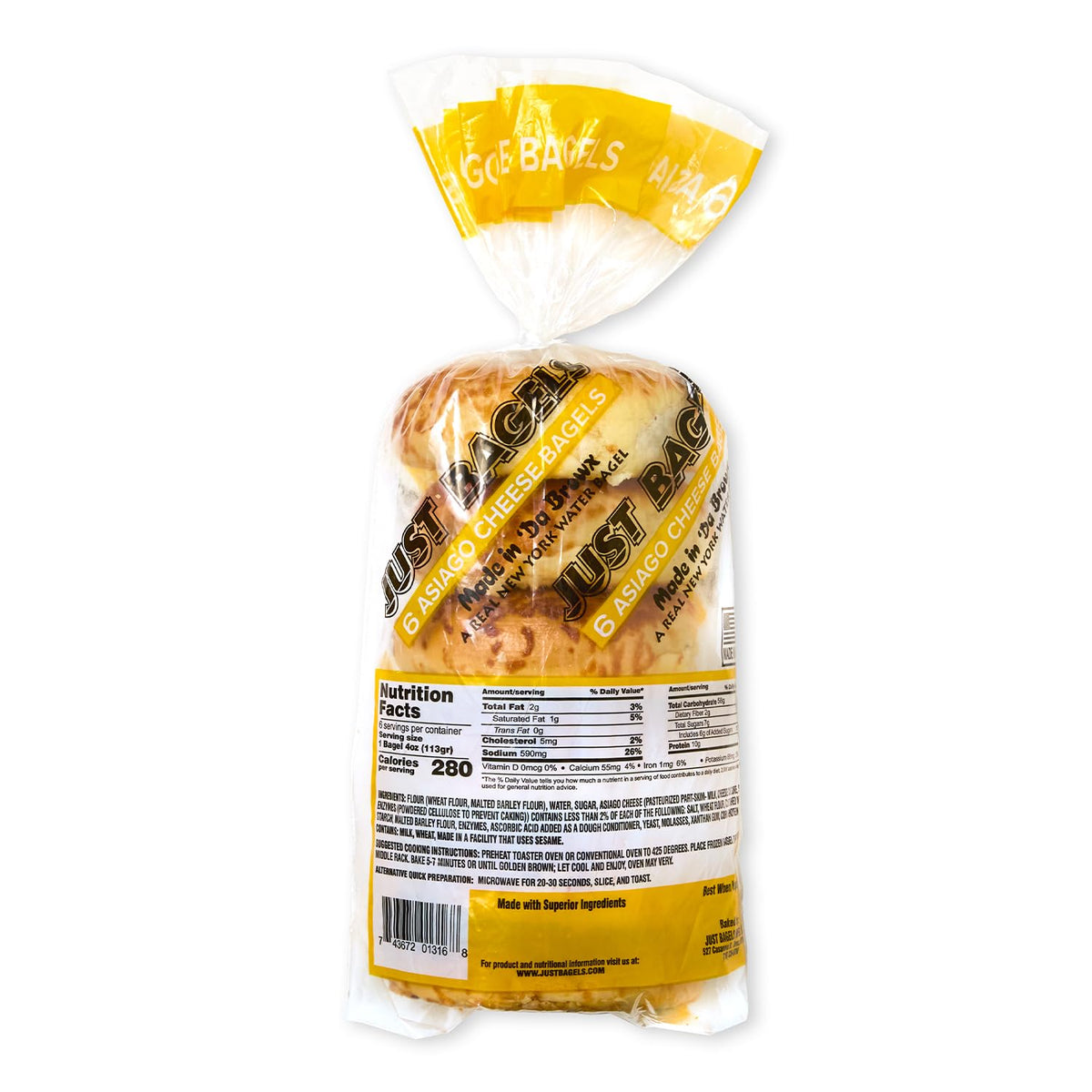 Mixed Bundle - 2 Bags of Plain & 2 Asiago - 24 Total Bagels Non-GMO by Just Bagels – 24