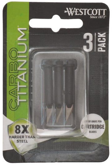 Car Fine-Point Hobby Knife Blade Cartridges by Westcott – Titanium, Standard, Model 17318