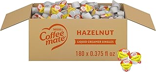 Nestle Coffee mate Coffee Creamer, Hazelnut, Liquid Creamer Singles, Non Dairy, No Refrigeration, 0.375 fl oz Tubs (Pack of 180)