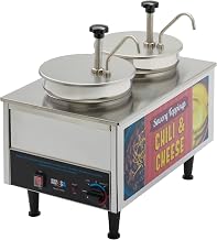 Benchmark 17" Chili Cheese Warmer - 2 Pumps | Eye-catching graphics, Dual well design, Easy access, Adjustable thermostat, Great for Hot Holding and Counter Service