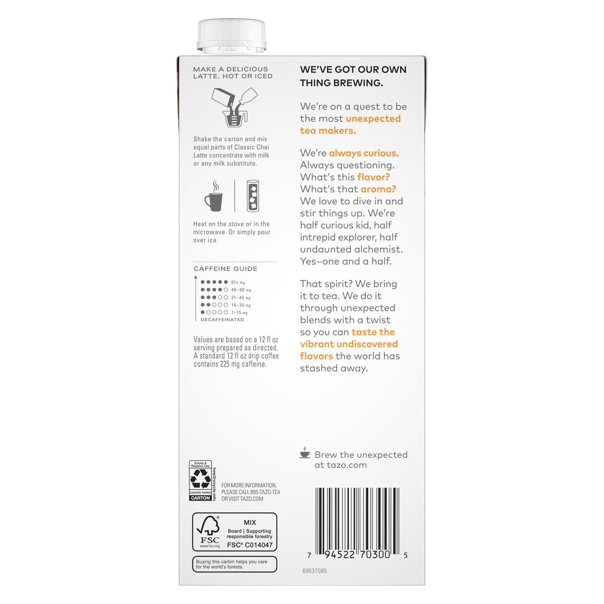 Chai Tea Latte Concentrate 32 Oz (2x32 Oz) by TAZO – 32 Fl Oz (Pack of 2), Model COMINHKG118972