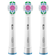 3D White Electric Toothbrush Replacement Brush Heads Refill by Oral-B – 3 Count (Pack of 1), Nylon, White