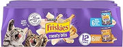Friskies Purina Meaty Bits with Ocean Fish and Chicken Dinner in Gravy Multi Cat Wet Cat Food Variety Pack - 13.5 Ounces (Pack of 12)