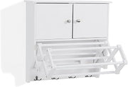 Danya B. Accordion Wall Mount Drying Rack with Cabinet,White