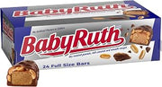 Baby Ruth Chocolatey, Peanut, Caramel, Nougat, Full Size Individually Wrapped Candy Bars, 1.9 oz each, Bulk 24 Pack