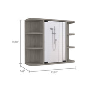 DEPOT E-SHOP Light Gray / 23.62"W x 19.68"H x 7.48"D / Modern Medicine Cabinets